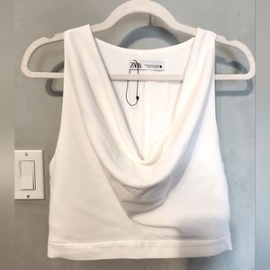 Zara Crop Cowl Neck